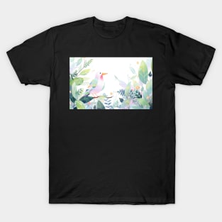 Whimsical and Cute Watercolor Bird T-Shirt